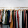 Clothes hung up on a rail